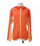 ナイキ NIKE ドライフィット パーカー ジップアップ スポーツウエア ジャージー素材 長袖 メッシュ切替 ロゴ ワンポイント S オレンジ X