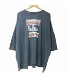 ニコアンド Niko and.. 22SS コラボBIGBIGバンド Tシャツ ビートルズ ビッグシルエット 5分袖 プリント ユニセックス チャコールグレー X