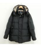 バーバリー BURBERRY BBN35-114-09 ナイロン シルク ダウンジャケット ダウンコート ファー欠損 M ブラック