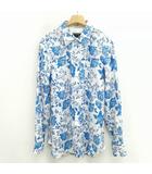 ジムトンプソン JIM THOMPSON リネン シャツ フラワー 花柄 美品 長袖 M ブルー系