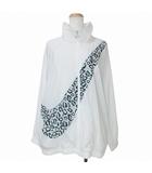 19年 NIKE AS W NSW ANIMAL SWSH JKT ナイロン ジャケット CT1699-100 レオパード柄 スウォッシュ ビッグロゴ ジップアップ 裏メッシュ スタンドカラー M 白 ホワイト X