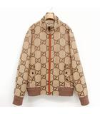グッチ GUCCI 680812 22SS ジャンボ GG キャンバス ジップアップ ブルゾン ジャケット 美品 46 ベージュ系