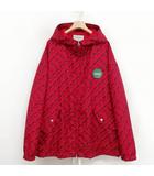 グッチ GUCCI 676497 22SS 100周年 ロゴ ナイロン フーデット ジャケット ウィンドブレーカー 美品 44 レッド