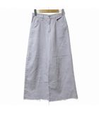 ルーニィ LOUNIE 美品 カラーデニム パンツ 11214132A ジーンズ ワイド カットオフ ハイウエスト 染色 36 S相当 紫 パープル X