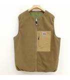Reversible Fleece Vest リバーシブル フリース ベスト L カーキ オリーブ