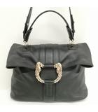 ブルガリ BVLGARI レオーニ 2way ショルダーバッグ ハンドバッグ 美品 ブラック