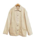 無印良品 良品計画 木の実から作ったカポック混 デニム カバーオール ジャケット M 生成り ライトベージュ