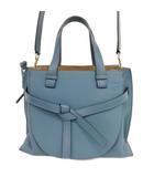 ロエベ LOEWE ゲート トップ ハンドル バッグ スモール 2way ハンドバッグ トートバッグ ショルダーバッグ 321.12.U61 美品 ネイビー系