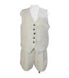 ザラ ZARA 美品 ベスト ショートパンツ セットアップ リネンレーヨン S 165/66A ライトベージュ /X