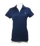 ラルフローレン RALPH LAUREN ポロシャツ スキッパー 半袖 インパクト21 ポニー刺繡 ワンポイント M 紺 ネイビー /X