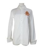 ラルフローレン RALPH LAUREN エンブレムカフスシャツ 長袖 刺繡 7 S相当 白 ホワイト /X