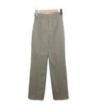ルーニィ LOUNIE 美品 チェックパンツ バックスリット ワンタック ストレッチ 36 S相当 ブラウン系 /X