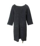 ドゥーズィエムクラス DEUXIEME CLASSE ワンピース ループニット ウール アルパカ ひざ丈 7分袖 ボートネック 黒 ブラック /X