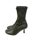 ザラ ZARA ストレッチ ブーツ ショート ミドル ブーティ 36 ブラック