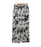 アーバンリサーチ ドアーズ URBAN RESEARCH DOORS リネンレーヨンフラワーパンツ DR35-24T106 ストレート 花柄 M ナチュラル ブラック /X