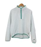  ディスカスアスレチック DISCUS ATHLETIC フリーススタンドハーフジップ ボアジャケット ワッペン M ライトグレー グリーン /X