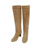 エイゾー EIZO スウェード レザー ロングブーツ 23cm ベージュ系