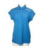  テーラーメイド TaylorMade 美品 グラフィックポロシャツ ゴルフウェア キャップスリーブ ロゴ M 青 ブルー /X