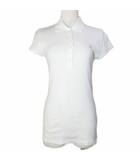 バーバリーブルーレーベル BURBERRY BLUE LABEL ポロシャツ 半袖 ホース刺繡 ワンポイント 38 M相当 白 ホワイト /X