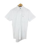 バーバリーブラックレーベル BURBERRY BLACK LABEL カッターシャツ ワイシャツ ボタンダウン 半袖 ホース刺繡 ワンポイント 41 L相当 白 ホワイト /X