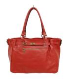  Genuine Leather BORSE IN FELLE イタリア製 レザー ハンドバッグ ショルダー 2way オレンジ