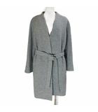 ガウンコート ベルテッド ウール ミドル丈 42 LL相当 グレー /X