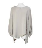 ドレープブラウス 長袖 プルオーバー カットデザイン 40 L相当 ベージュ /X