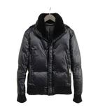 エーケーエム AKM 襟ボア ダウン ジャケット ブルゾン M ブラック