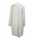 イエナ IENA ノーカラーコクーン コート ウール ロング 36 S相当 アイボリー /X