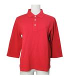 ラルフローレンスポーツ RALPH LAUREN SPORT 美品 ポロシャツ 7分袖 ポニー刺繡 ワンポイント インパクト21 M 赤 レッド /X