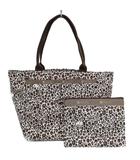 レスポートサック LesportSAC ハンドバッグ ミニトート ポーチ付き レオパード柄 茶 ブラウン