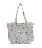 メゾンキツネ MAISON KITSUNE トートバッグ コットン 総柄 生成り 青紫