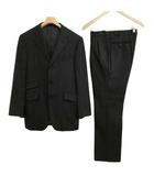 バーバリーブラックレーベル BURBERRY BLACK LABEL Super100s チェック シングル 3B スーツ セットアップ ジャケット スラックス 36 ブラック