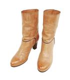 クロエ CHLOE レザー ショート ブーツ ブーティ 36 ベージュ系