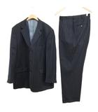 ケネスコール Kenneth Cole ストライプ シングル 3B スーツ セットアップ ジャケット スラックス USA製 46 R 大きいサイズ ネイビー