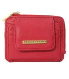 スティーブマデン STEVE MADDEN 美品 折り畳み財布 コインケース カードケース L字ファスナー 赤 レッド /X