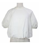 ザラ ZARA リブパフトップス シャツ バルーン プルオーバー 半袖 ショート丈 M 170 88A 白 ホワイト /X