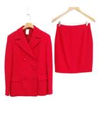 ISTANTE イスタンテ ヴィンテージ スーツ セットアップ ミニ スカート 美品 40 レッド系