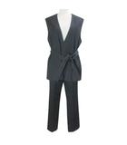 22AW セットアップ スーツ T/W WCLOTH ベスト パンツ プルオーバー ベルト付き ウール混 36 S相当 紺 ネイビー /X