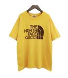 グッチ GUCCI × THE NORTHFACE ノースフェイス 616036 XJDCL oversize t-shirt オーバーサイズ ロゴ Tシャツ S イエロー系