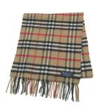 バーバリーズ Burberrys ノバチェック カシミヤマフラー フリンジ ベージュ系 /X