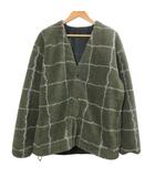 20AW ボアカーディガン ジャケット 11-18-5621-187 長袖 チェック Vネック 裏メッシュ S 茶 ブラウン /X