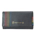 カステルバジャック CASTELBAJAC シェスト キーケース 小銭入れ付き レザー 5連 ステッチ 黒 ブラック /X