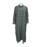 アーバンリサーチ ドアーズ URBAN RESEARCH DOORS ネルカラーチェックシャツワンピース DR27-26E112 ロング 長袖 M ミント 茶 紺 白 黄 /X