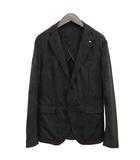 ザラ ZARA カモ 迷彩 ジャガード ストレッチ ジャケット テーラード ブレザー 46 ブラック