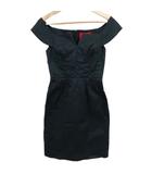 ザック・ポーゼン ZACPOSEN Z Spoke オフショルダーワンピース コルセット風ステッチ ストレッチコットン 黒 ブラック 2