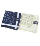 チャップス CHAPS タグ付き ハンカチ 2枚セット 総柄 ネイビー系 ベージュ系 /X