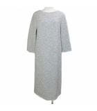 美品 23SS ファンシージャージ サックワンピース 15357306 ロング 7分袖 ツイード風 2 M相当 オフホワイト /X