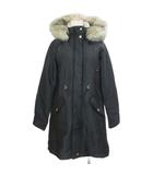  ネクスト NEXT RAINWEAR COLLECTION 美品 中綿コート レインコート エコファー フーディー ジップアップ ミドル丈 日本サイズM相当 UK8 EU36 US4 黒 ブラック /X