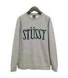 ステューシー STUSSY BIG LOGO チェック ビッグロゴ スウェット シャツ トレーナー オールド M グレー